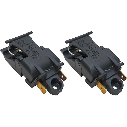 NEXTOY Electric Kettle Thermostat Switch 2 Pin 16A 250V ? Replacement Part for Kitchen Appliances, Terminal Kettle Spare Parts, (Pack of 2)