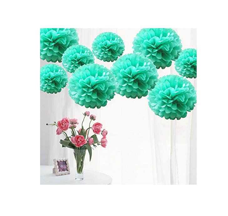 Pompon Di Carta Per Decorazione – Colore Verde Menta, Diametro 25 Cm, Confezione Singola, Perfetto Per Feste E Allestimenti