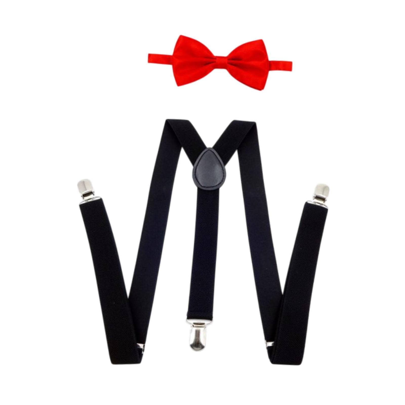 MERISHOPP®Men Suspenders with Bow Tie Y Back Braces for Trousers Formal Wear Black Red|Clothing Shoes & Accessories|Mens Accessories|Suspenders Braces-image-39