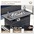 Aoxun Patio Furniture Sets, 9-Piece Outdoor Patio Furniture with 44'' Propane Gas Firepit Table and 11FT X 11FT Cantilever Umbrella, Wicker Outdoor Conversation Set for Backyard
