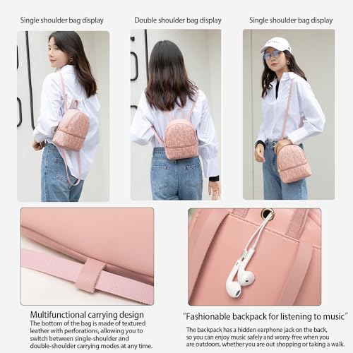 Multi Multipurpose Backpack,Casual Daypack,Work,Daypack Bag,Holds mobile phones, cosmetics, mobile power, tissues, etc.Pink3