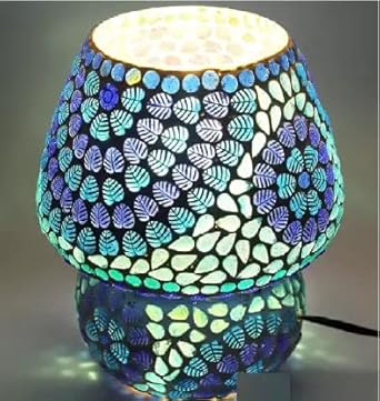 FLOSTON Elegant Blue Mosaic Table Lamp: Perfect for Your Home Decor Bring up Your Room with Our Blue Mosaic Table Lamp 9W