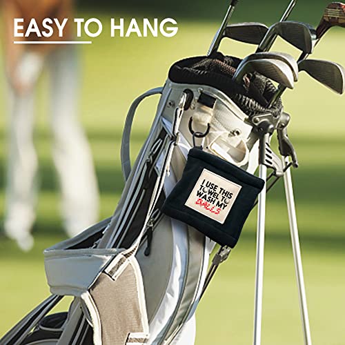Touner I Use This Towel Funny Golf Ball Cleaning Towel Pocket With Clip Wiping Cloth Cleaning Tool, Golf Accessories, Golf Gifts For Men, Golf Fan, Husband Boyfriend Dad, Retirement Gift For Men Women #TOP3