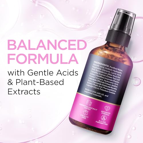 Image of Glycolic Acid Serum for Face 15%, Lactic Acid & Green Tea 2 Oz