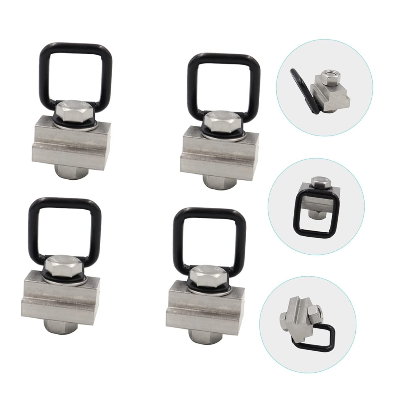 KICHOUSE Slot Nut D-Ring for Trailer Tie Downs Camper Accessories Heavy Duty Removable D-Ring Nuts Track Bolts