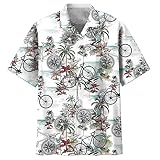 JUZGTSIT Camisas hawaianas de ciclismo para hombre, estilo vintage, con botones, para hombre, manga corta, colección 99, Bike-01, M