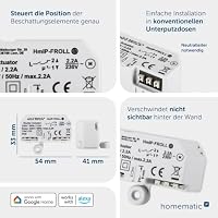 Homematic IP Rollladenaktor – Unterputz | Smart Home, digitale Steuerung für 1 Rollladen/Markise per App, Alexa/Google Home, elektrische Rolladen nachrüsten, 151347A0 – Ansicht 3