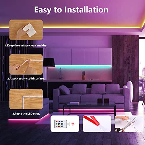 Orahon Battery Powered Led Strip Lights 13.12Ft, Battery Operated Led Lights Color Changing Remote Contlrol Rgb Usb Led Lights For Tv, Cupboard, Computer, Bedroom, Kitchen, Party, Room Decoration #TOP3