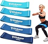 Haquno Bandas Elásticas Fitness/Bandas de Resistencia, Set de 5 Cintas Elásticas Fitness y Musculación de Látex Natural Agradable a la Piel con Guía de Ejercicios de Español y Bolsa Almacenamiento