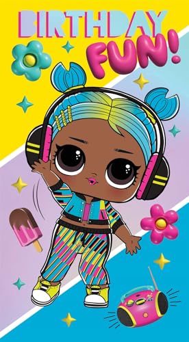 LOL - Tarjeta divertida de cumpleaños, diseño colorido con temática musical, felicitación de cumpleaños infantil cards
