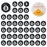 Honbay 100PCS Acrylic Billiards Beads Sports Ball Beads Big Hole Round Spacer Loose Spacer with 8.7 Yards Elastic Thread for Bracelets Necklaces Earrings Jewelry Making DIY Craft Project (Black)