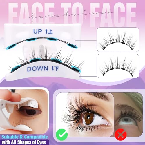 Magnetic Eyelashes Natural Look Reusable Magnetic Lashes with Applicator No Glue Needed False Eyelashes 2 Styles Mixed Magnetic Eyelashes without Eyeliner Waterproof Clear Band Lashes by Yawamica - Thumbnail 4
