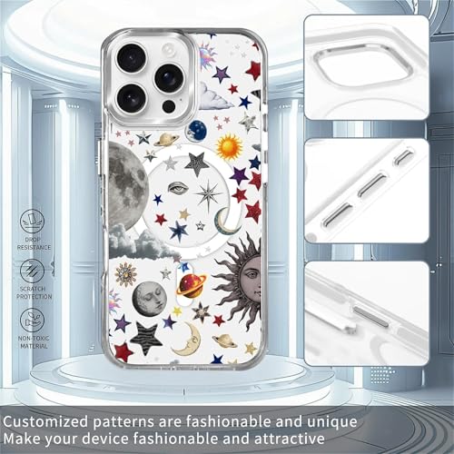 Coque iPhone 16 Pro Max Magsafe transparente rigide antichoc design collage