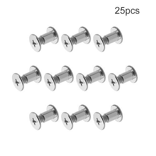 Miniatura 97 de Poste de tornillo para orificio de 3/16 pulgadas (0.197 in) de diámetro, hebilla de cinturón hembra M5x25mm, pernos de encuadernación de tuerca