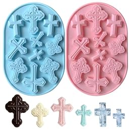Silicone Cross Molds for Chocolate, 2-Pack Silicone Cross Candy Molds