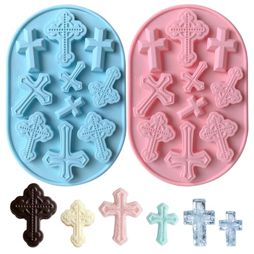 Silicone Cross Molds for Chocolate 2-Pack Silicone Cross Candy Molds