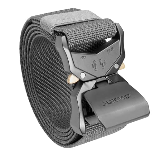 JUKMO Taktischer Gürtel, Militär Wandern 3,8cm Arbeit Gürtel mit Schwere Schnellverschluss Schnalle (Grau, 125cm) JUKMO Taktischer Gürtel, Militär Wandern 3,8cm Arbeit Gürtel mit Schwere Schnellverschluss Schnalle (Grau, 125cm)