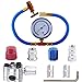 R134a Charging Hose to Refrigerator - with Gauge - R-134a can to R-12/R-22 Port, Include R12 to R134a Conversion Kit for A/C Pro Refrigerant & BPV31 Piercing Valve
