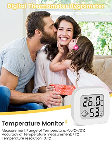 Foto von Mini Digital Thermometer Hygrometer Indoor Thermo-Hygrometer Feuchtigkeitsmesser (3er Pack)