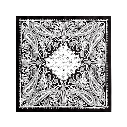 Foulard carré satin pour femme et homme style vintage avec motif cachemire