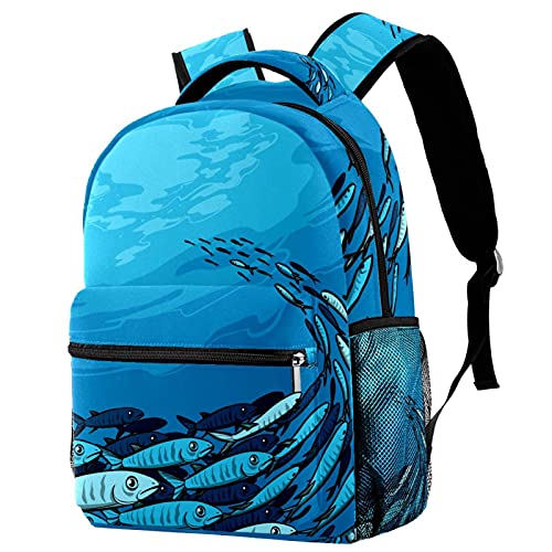 Sac à dos de voyage sans fuite bleu avec porte-bouteille externe pour enfants
