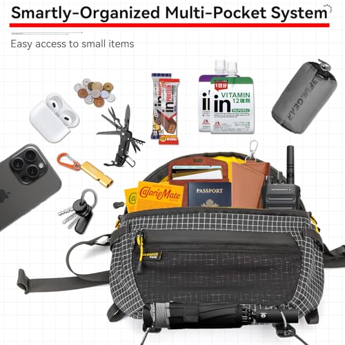 HIKEMAN StrapPack Taschen für Rucksack, leichte Handytasche, große Kapazität und wasserdichte Bauchtasche, multifunktionale Outdoor-Tasche zum Wandern, Laufen, Reisen, Radfahren, Grün (Army Green