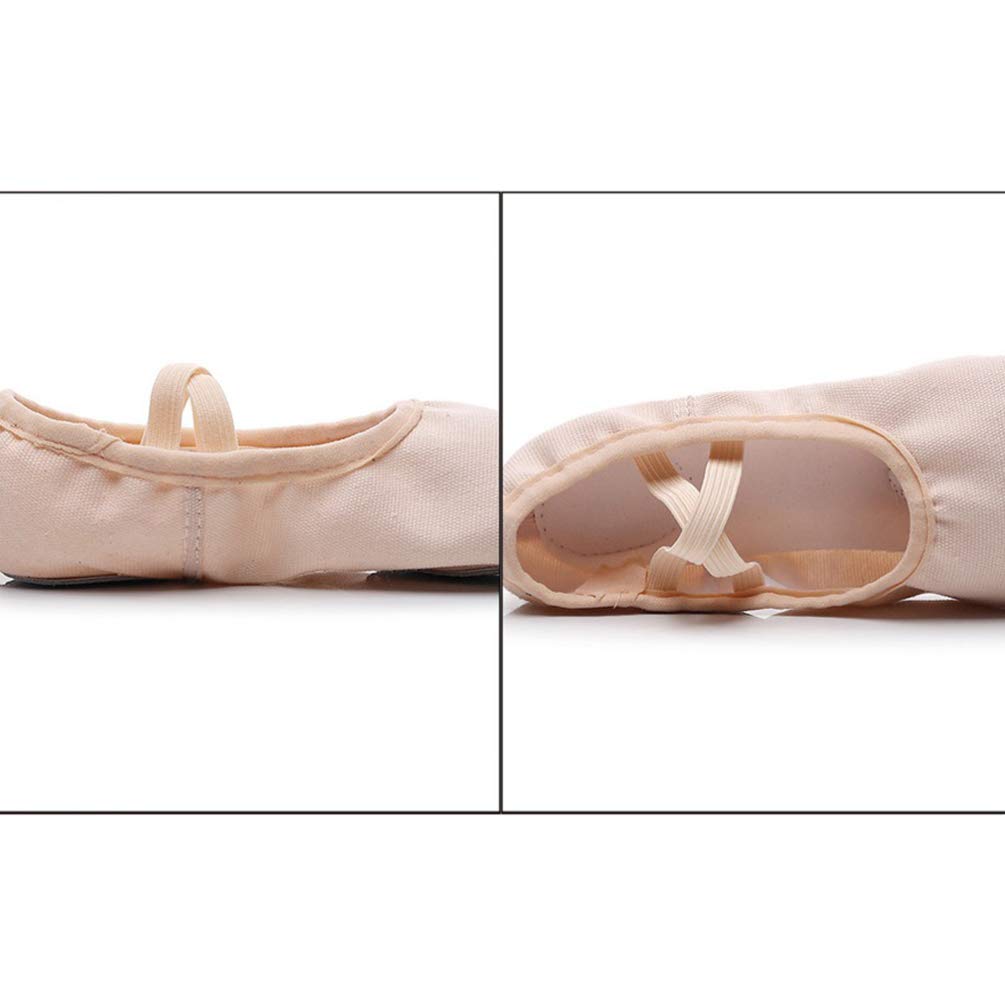 Exceart Zapatos de Ballet de Cuero Zapatillas de Ballet con Suela Completa Zapatos de Baile Zapatos de Yoga para Mujeres Niños Niñas Práctica de Baile 1 par Talla 25