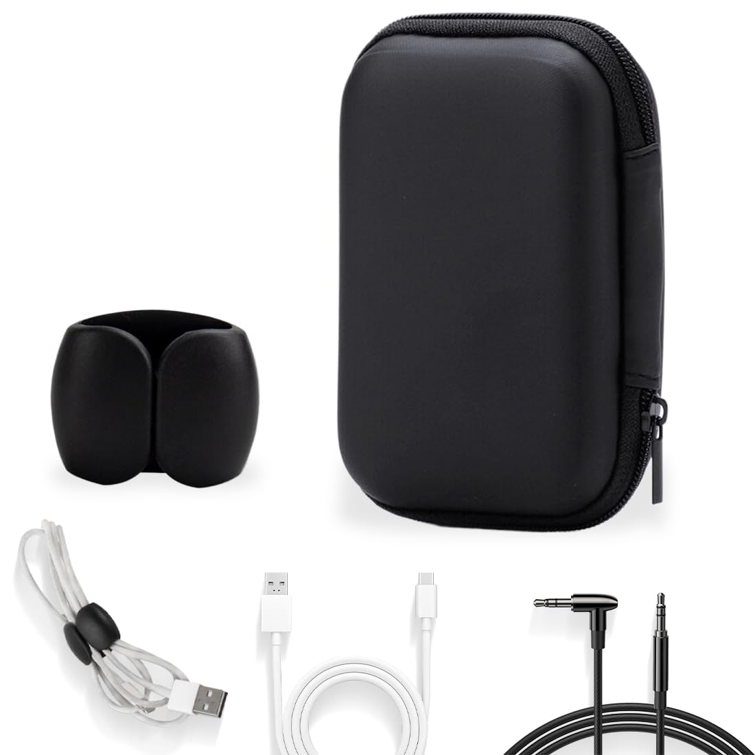1 Custodia hard disk esterno e 1 fascetta per cavi, Custodia rigida custodie, Protegge il disco rigido, custodia protettiva antiurto per accessori elettronici, Borsa Antiurto Rigida Cover Case
