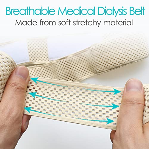 Mesh Peritoneal Dialysis Belt Pd Catheter Belts Breathable Stomach Feeding Peg/G/J Tube Covers Supplies Safety Secure Transfer Set Accessories Patients Men Women Beige, Large #TOP3