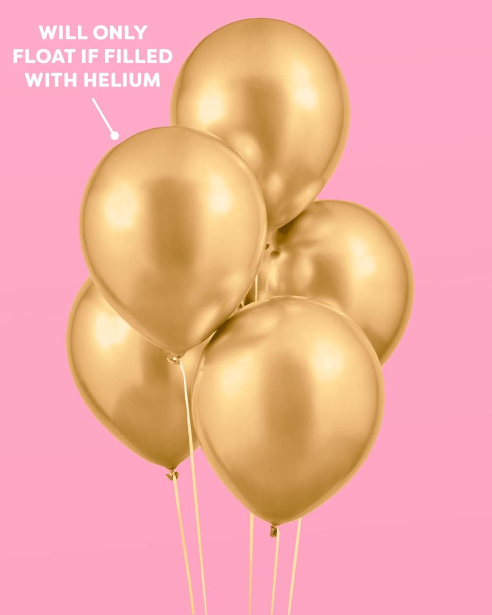 xo, Fetti Gold Chrome Birthday Balloon Set - 25 pk, 12" | Bachelorette Party Decorations, Bridal Shower, Birthday Party, Baby Shower, Engagement