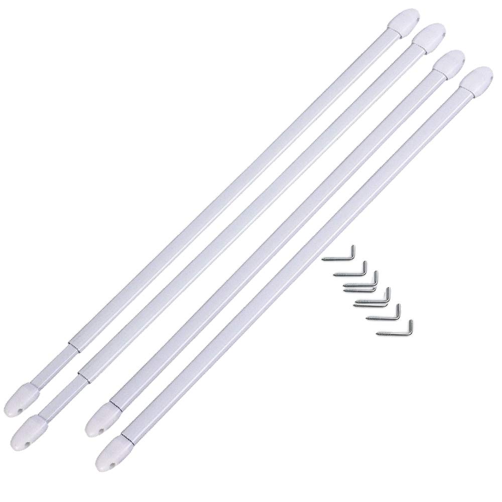 Rideaux Fenetre Lot De 6 Tringles à Rideaux Banjili - Extensibles 50-90cm - Avec Crochets Adhésifs Tringle A Rideaux Extensible
