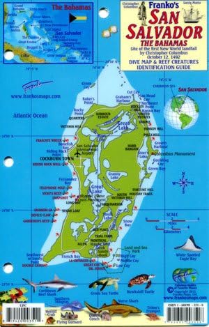San Salvador the Bahamas Mini-map & Reef Creatures Identification Guide - Fish ID