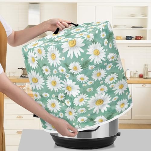 Image of Cozeyat Dasiy Floral Pressure Cooker Air Fryer Cover,Round Pressure Cooker Dust Cover,Protective Cover with Pocket Kitchen Appliances for Electric Pressure Cooker Air Fryer Rice Cooker Steamer