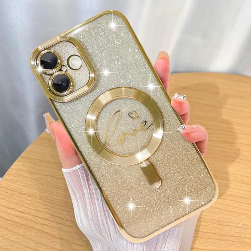 Image of ZIYE Magnetic Case Designed for iPhone 16 Glitter Case-Gold