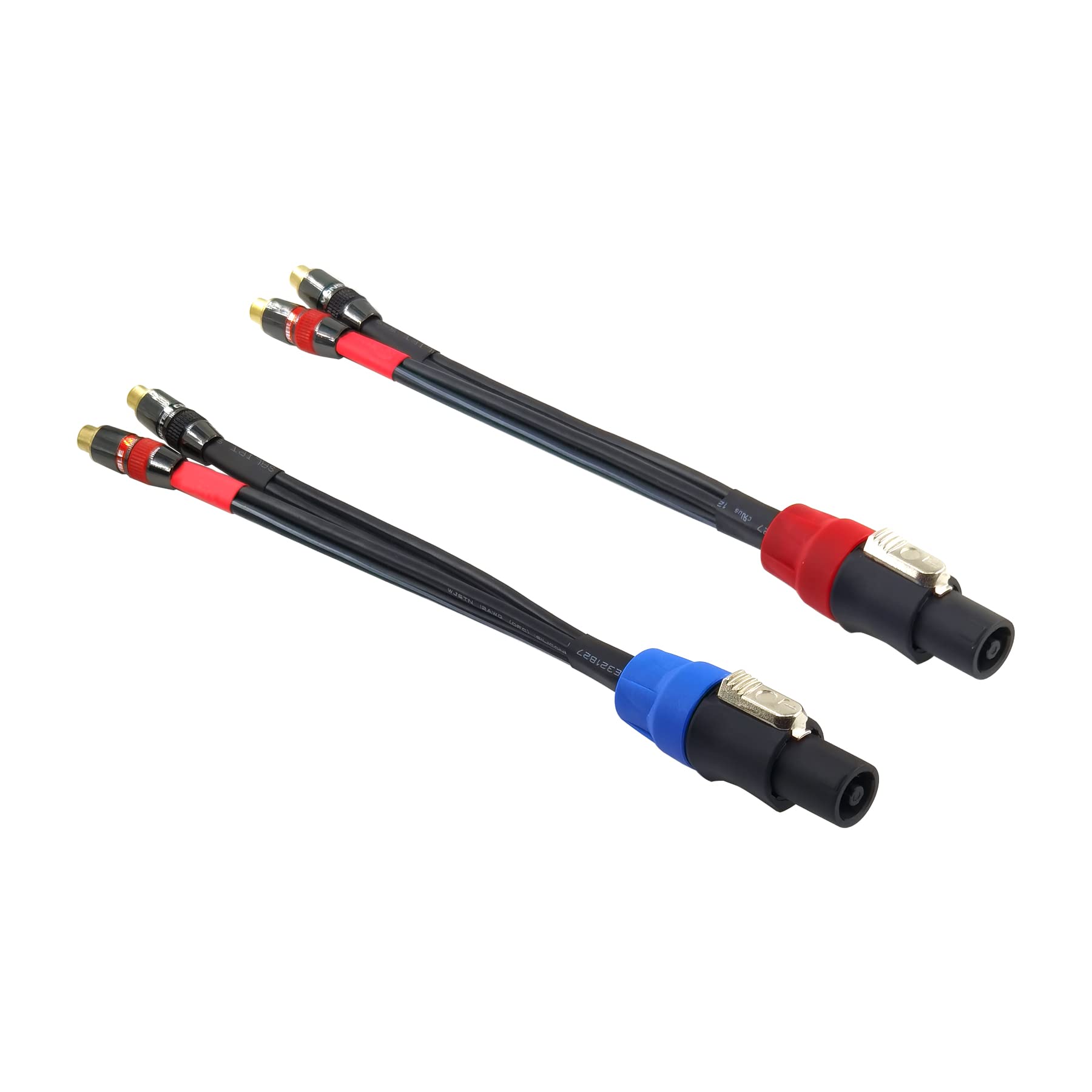 WJSTN Speak-on 4-Pole to Dual RCA Break Out Splitter Cable Speakon Splitter Cable,for Speaker (Speakon to RCA)