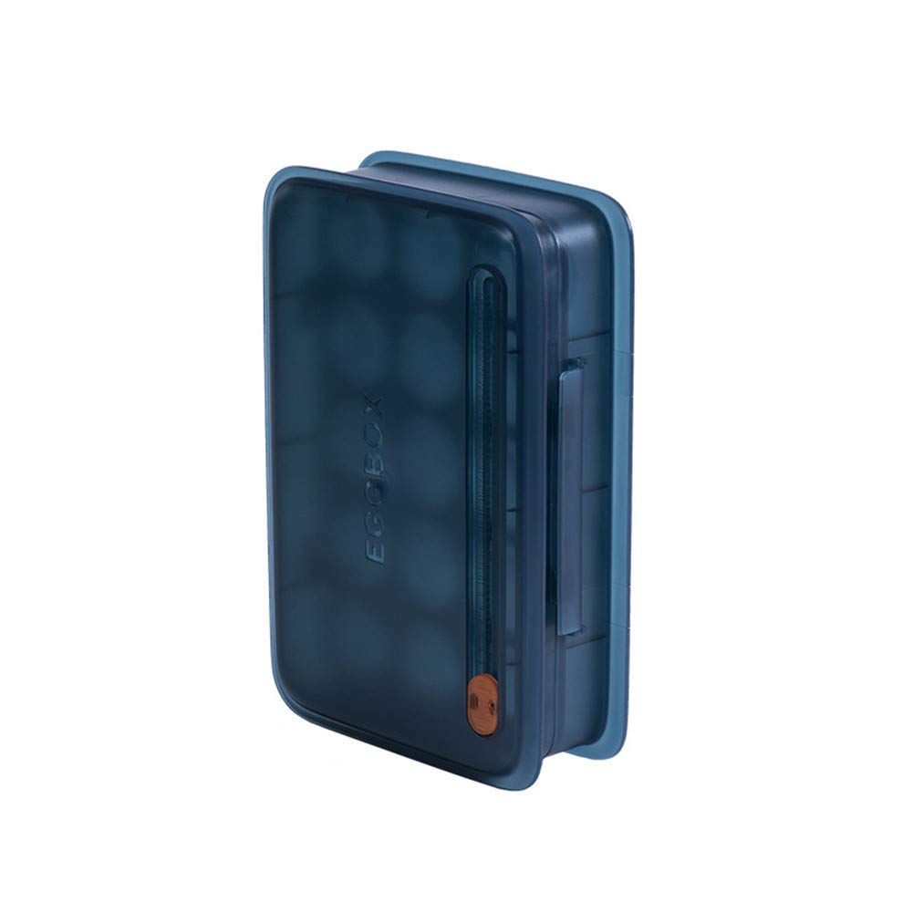 OtotonPlastic Egg Box with Lid 15 Eggs Storage Box Egg Storage Box for Fridge Kitchen Camping blue