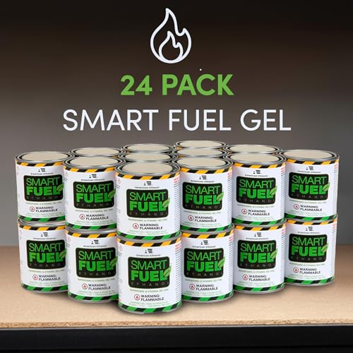 Smart Fuel Bioethanol Gel Fuel Cans – Clean-Burning Bio Ethanol Fireplace Fuel for Indoor & Outdoor Fire Pit, Fireplaces & Tabletop Fire Features - 3 Hour Burn Time - 24 Pack - Image 2