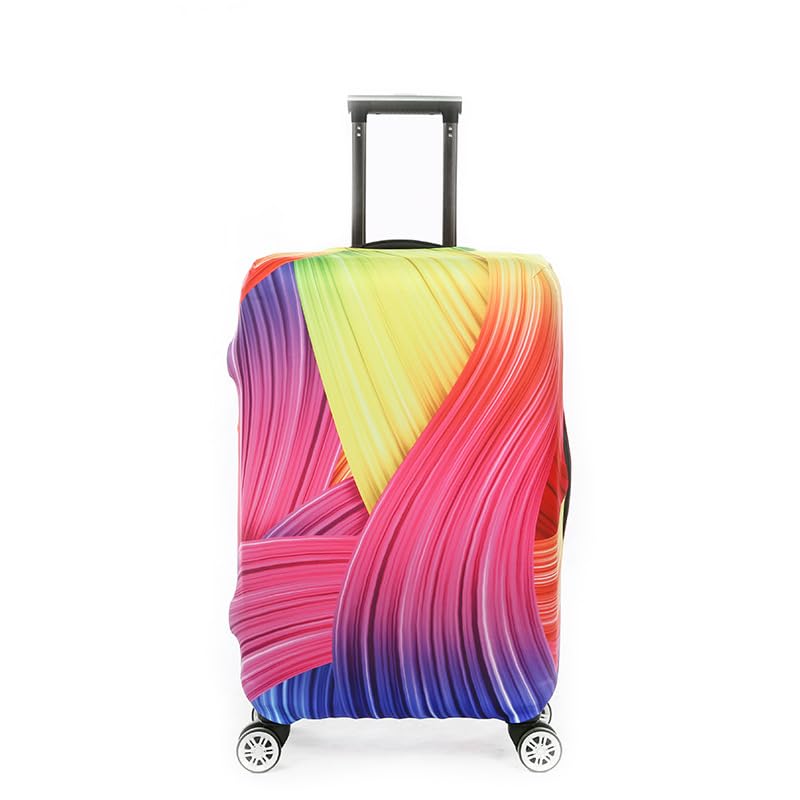 wxlmom Funda Maleta Rosa, Morado, Amarillo De Viaje Suave De Anti-Polvo Fundas para Maletas,3D Elástica Luggage Cover con Cremallera,Equipaje De Viaje Cubierta(M)