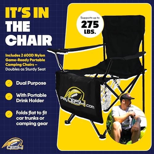 QB54 - The Ultimate Football Yard Game Set, Outdoor Football Toss for Tailgating, Backyard, Beach, Park, Tournaments, Sports Training, Score Touchdowns, Kick Field Goals