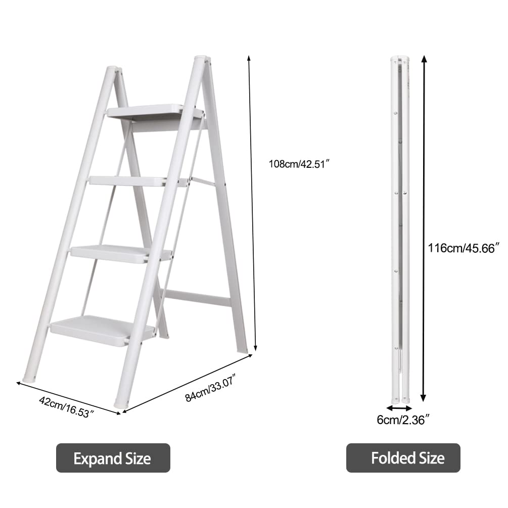 Scala Pieghevole BAOYOUNI - Leggera, Antiscivolo E Con Pedale Largo, Portata 150 Kg - Foto 5