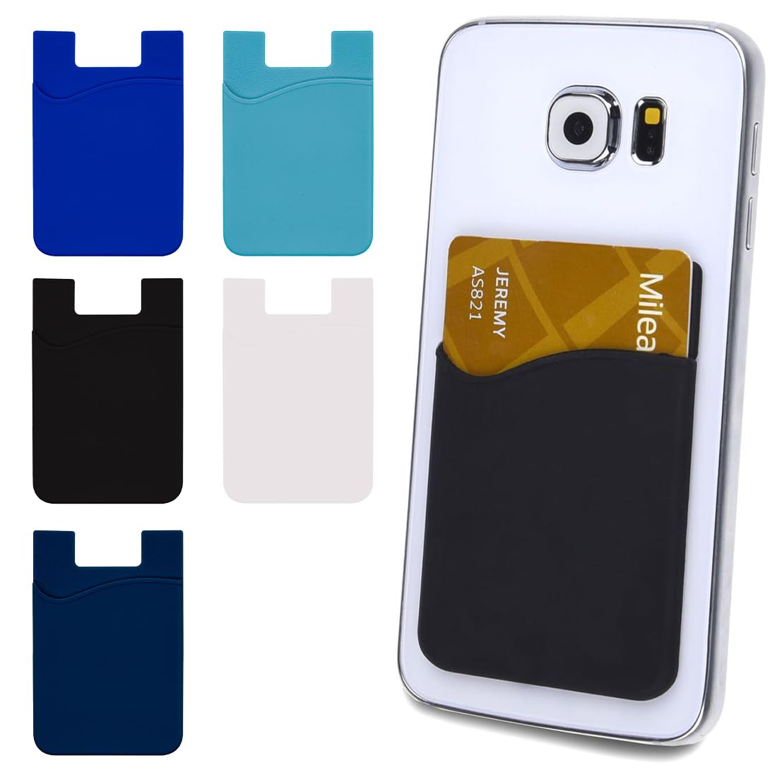 1pc Doppia Tasca Elastica In Silicone Elasticizzato Per Cellulare ID Porta Carte Di Credo Adesivo Portafoglio Universale Porta Carte Di Credo - Foto 6