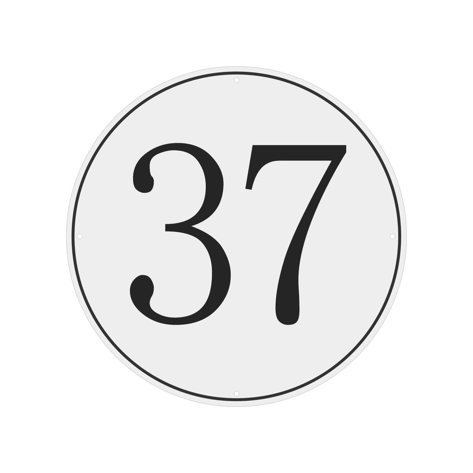 PATIKIL Large Metal Number Sign, 12" Diameter Aluminum Number 37 Sign Plate Area Marker Parking Weather-Resistant Signs for Indoor Outdoor Use