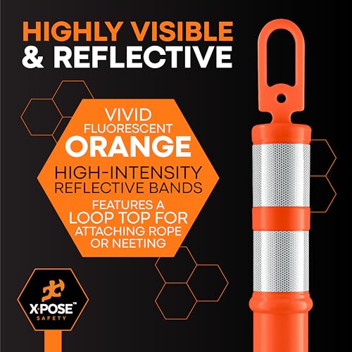 Image of Xpose Safety 45 inch Orange Delineator Posts with Base, Full Pallet 96-Pack