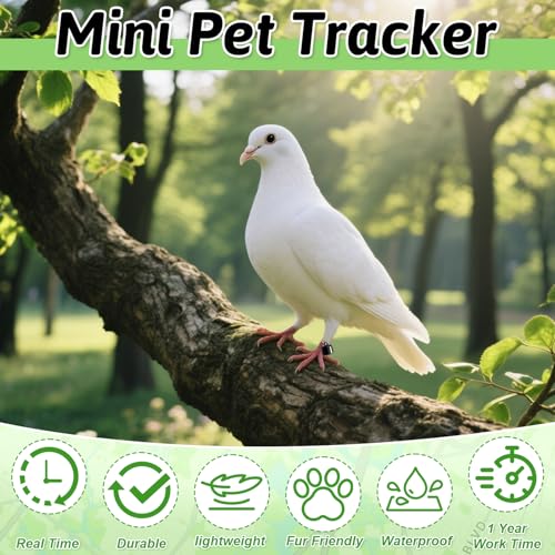 Bukbas GPS Tracker Katze Hund, Mini GPS Tracker Ohne ABO für Katzen Hunde, Kompatibel mit iOS & Android, Bluetooth Haustierortungsgerät