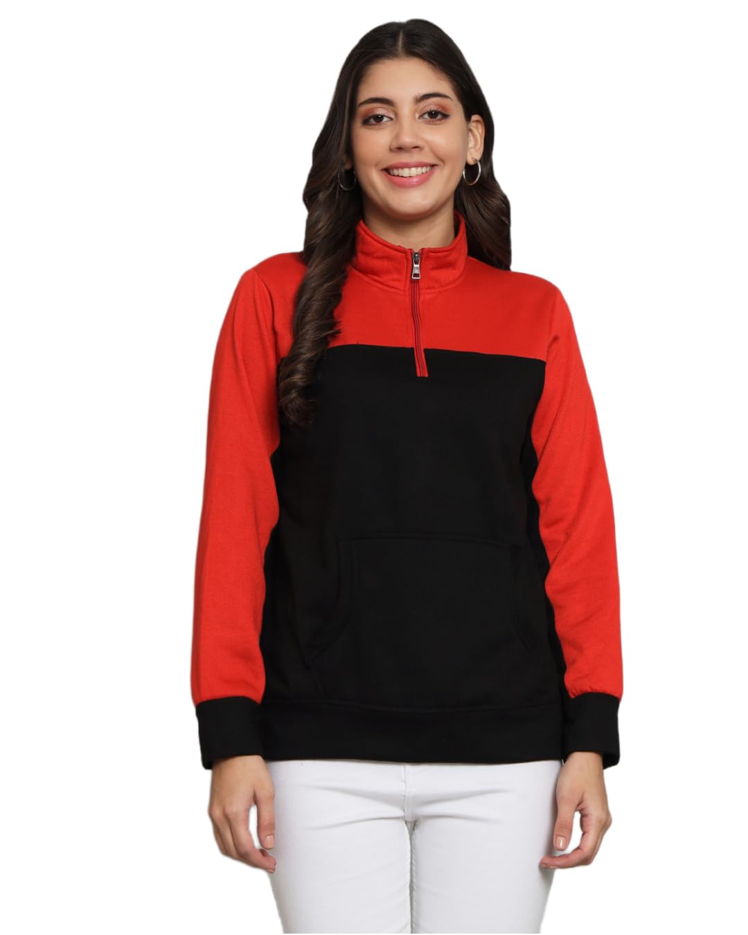funday fashion Women's Fleece Chain Collar Neck Sweatshirt-picture-28
