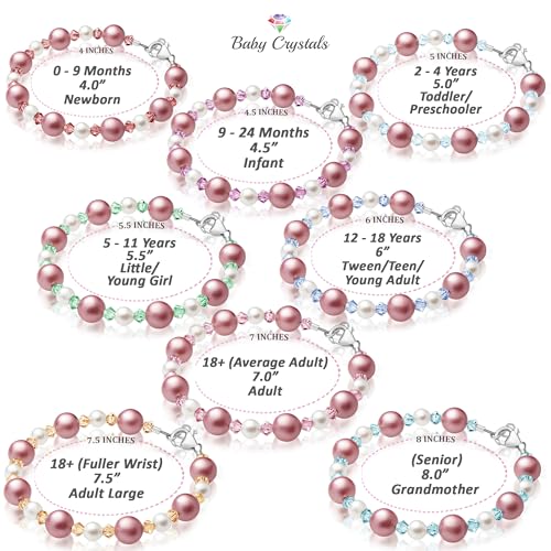 Customized Birthstone Jewelry, Sterling Silver Initial Charm Bracelets for Girls and Boys, Pearl Birthstone Bracelet, Personalized Birthday Gift for Women, Baby, Newborn, Toddler, Teen3