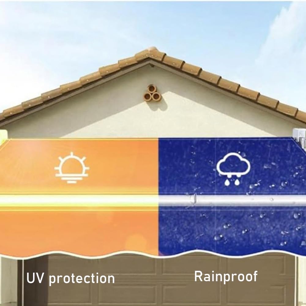 Tessuto di ricambio per tenda retrattile, 3 x 2 m, bordeaux, in poliestere, per terrazza, patio, balcone, negozio, protezione UV, resistente alle intemperie, facile da installare