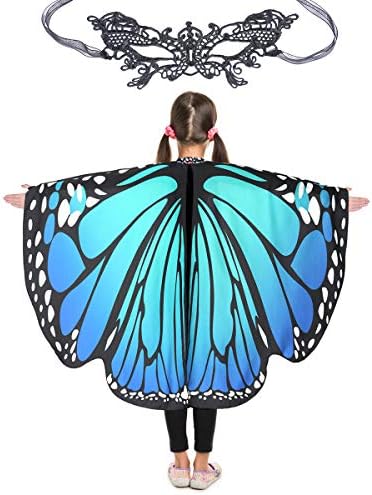 Butterfly Wings for Girls Kids Halloween Costume Fairy Shawl Festival Rave Dress