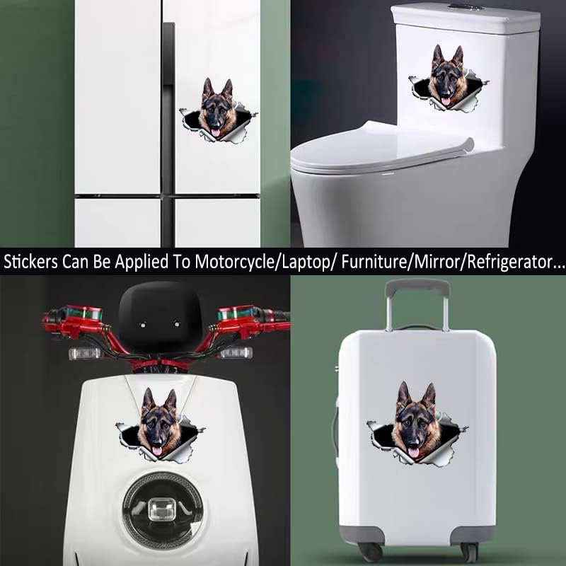 2PCS German Shepherd Dog Sticker 5.51"x4.72" Vinyl Car Waterproof Decal for Car Bumper, Notebook, Guitar, A Gift for Pet Lovers |#B0138 - Image 7