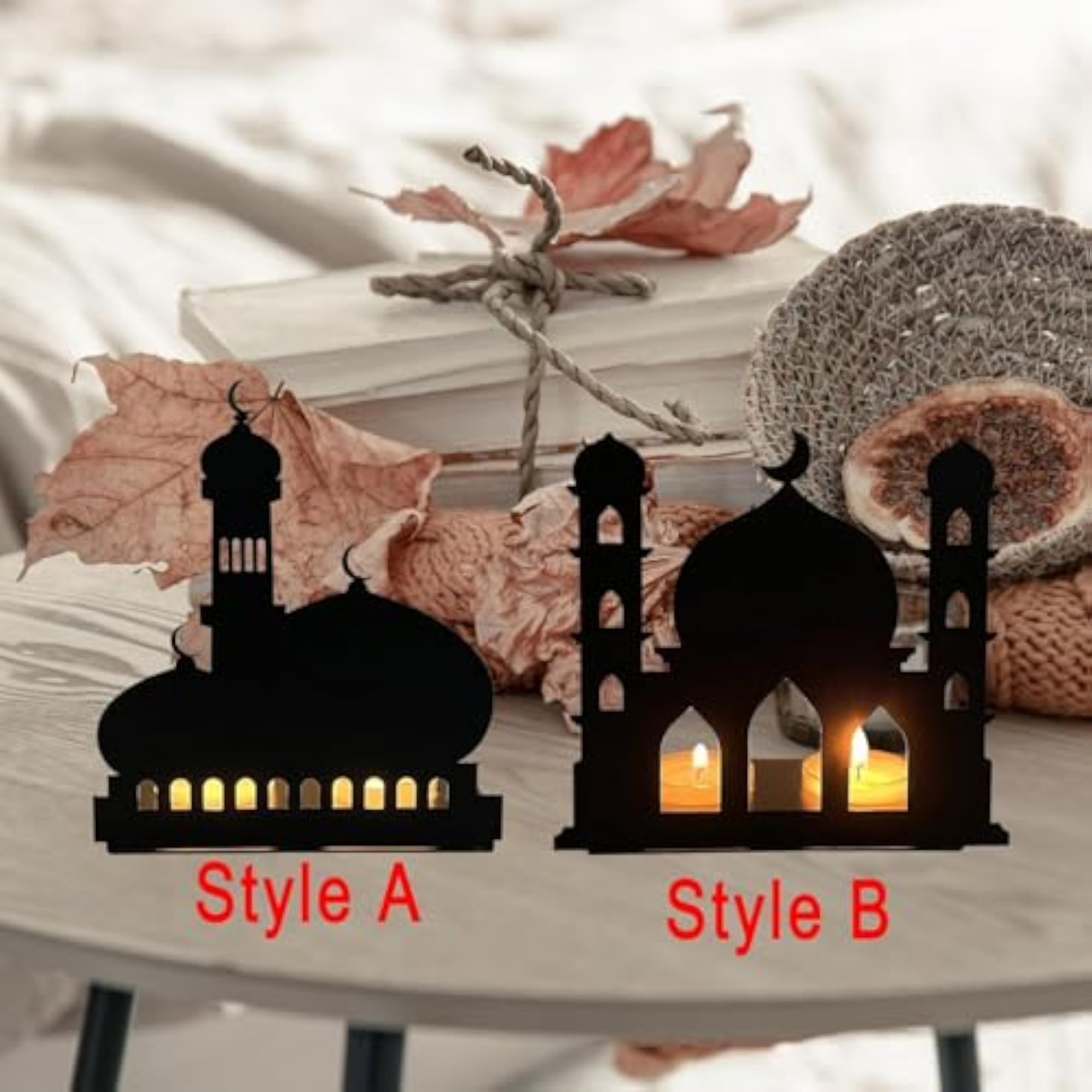 Eid Candle Holder Foldable Gift Iron Candlestick, Office Table